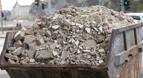 Depositing construction waste